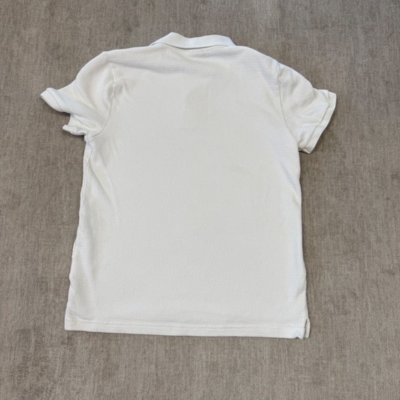 HM Mens White Textured Slim Fit Short Sleeve Polo Shirt 2058 Small - Picture 2 of 7